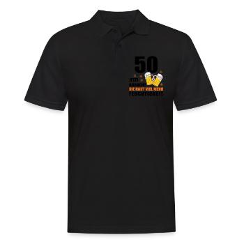 50 Geburtstag 50. Jubiläum 50 Ehrentag Bier Humor - Männer Poloshirt - Schwarz - Vorne - Kai (181cm)