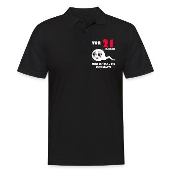 21 Geburtstag 21. Jubiläum 21. Ehrentag Geschenk - Männer Poloshirt - Schwarz - Vorne - Kai (181cm)