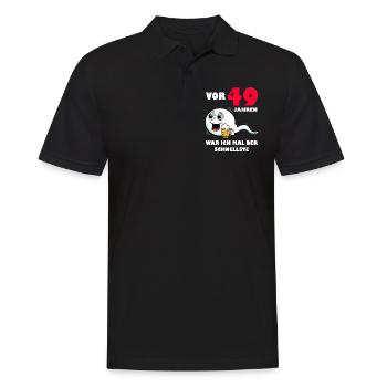 49. Geburtstag lustig 49.Ehrentag 49. Jubiläum - Männer Poloshirt - Schwarz - Vorne - Kai (181cm)
