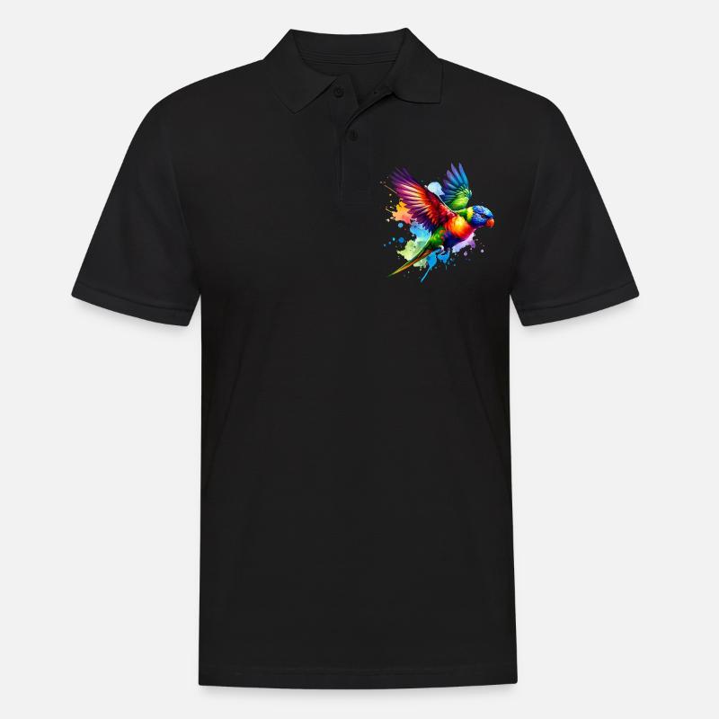 Rainbow Lorikeet Gift - Men's Polo Shirt - black