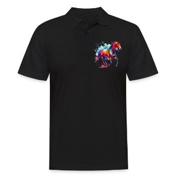Andalusier Geschenk Pferd - Männer Poloshirt - Schwarz - Vorne - Kai (181cm)