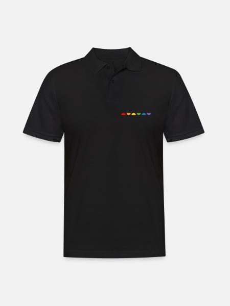 Regenbogen Halbkreis - Männer Poloshirt - Schwarz