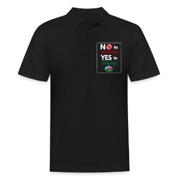Nein zur Rente - Ja zum Camp! - Männer Poloshirt - Schwarz - Vorne - Kai (181cm)