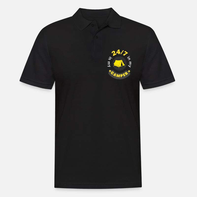 24/7 dans mon camping-car - Polo Homme - noir