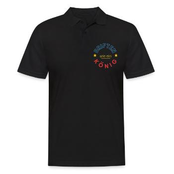 driften wie ein König - Männer Poloshirt - Schwarz - Vorne - Kai (181cm)