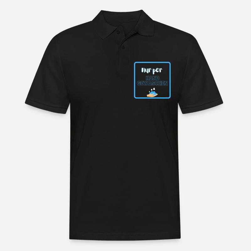 nur per Hand gewaschen - Männer Poloshirt - Schwarz