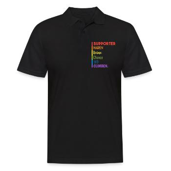 Supporter können nicht climben - Männer Poloshirt - Schwarz - Vorne - Kai (181cm)