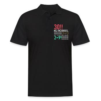 Joyeux 30e anniversaire!!! - Polo Homme - noir - Devant - Kai (181cm)