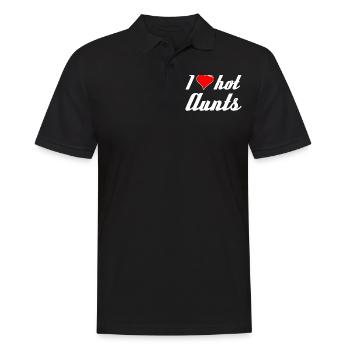 I love hot Aunts Ich liebe Tanten Männer Spruch - Men's Polo Shirt - black - Front - Kai (181cm)