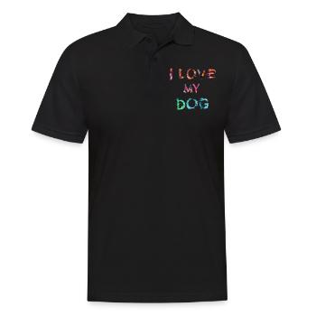 ICH LIEBE MEINEN HUND - Männer Poloshirt - Schwarz - Vorne - Kai (181cm)