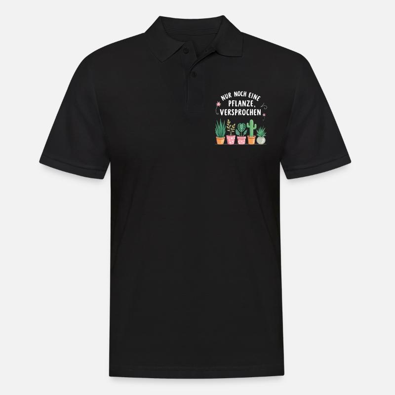 nur noch eine Pflanze, versprochen - Männer Poloshirt - Schwarz