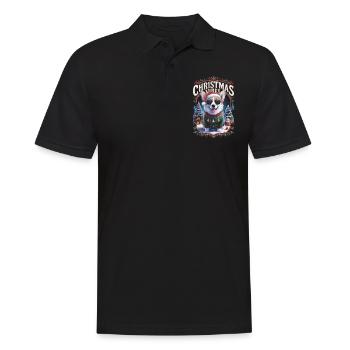 Corgi Christmas Vibes - Männer Poloshirt - Schwarz - Vorne - Kai (181cm)