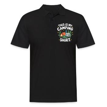 C’est ma chemise de camping - Polo Homme - noir - Devant - Kai (181cm)