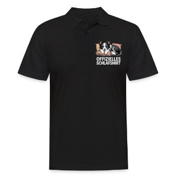 Offizielles Schlafshirt Border Collie - Männer Poloshirt - Schwarz - Vorne - Kai (181cm)