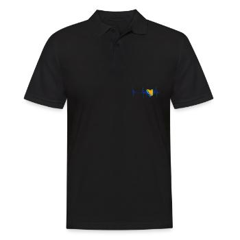 Bosnien Herzegowina Herz Bosnier Herzschlag Puls B - Männer Poloshirt - Schwarz - Vorne - Kai (181cm)