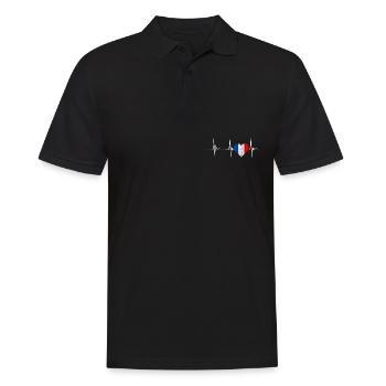Frankreich Herz Franzose Herzschlag EKG Puls Franc - Männer Poloshirt - Schwarz - Vorne - Kai (181cm)