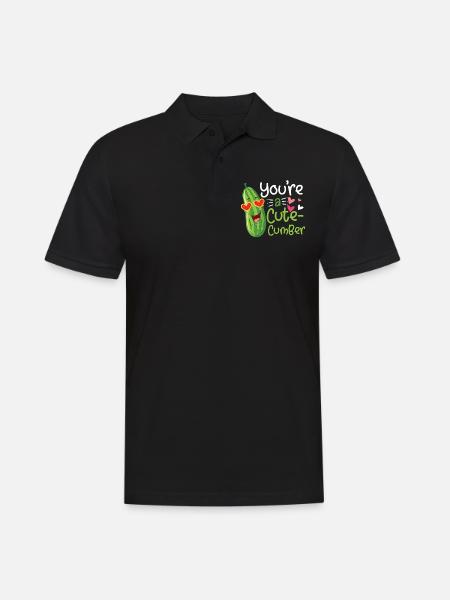 Un mignon valentine cumber disant concombre - Polo Homme - noir