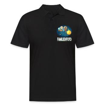 Foto Sonnenystem Planeten Planet Familienfoto - Männer Poloshirt - Schwarz - Vorne - Kai (181cm)
