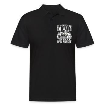 Ein schlechter Tag im Wald besser als bei der - Männer Poloshirt - Schwarz - Vorne - Kai (181cm)
