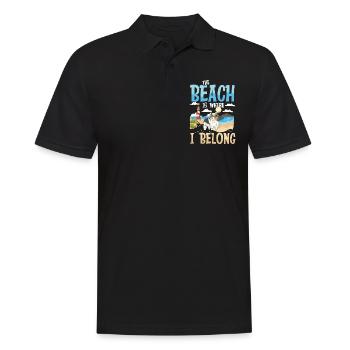 The Beach Is Where I Belong - Männer Poloshirt - Schwarz - Vorne - Kai (181cm)