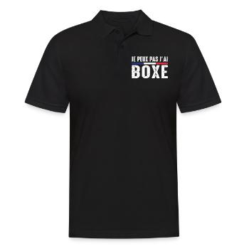 Boxe Je Peux pas j'ai boxe Boxeur boxing france - Polo Homme - noir - Devant - Kai (181cm)