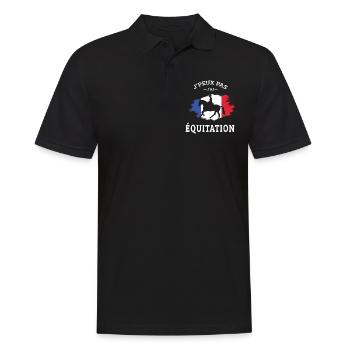 Je Peux pas j'ai équitation cheval chevaux humour - Polo Homme - noir - Devant - Kai (181cm)