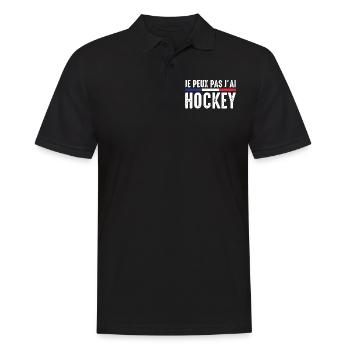 Ich kann nicht Ich habe Hockeyspieler Lustiger Hockeyspieler - Männer Poloshirt - Schwarz - Vorne - Kai (181cm)