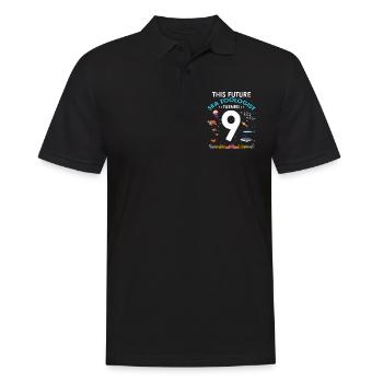 Future zooologist Birthday 9 Nine years - Men's Polo Shirt - black - Front - Kai (181cm)