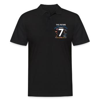 Marine Biology Birthday Party 7 Years Seven - Men's Polo Shirt - black - Front - Kai (181cm)