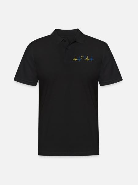 Ukraine heartbeat - Men's Polo Shirt - black