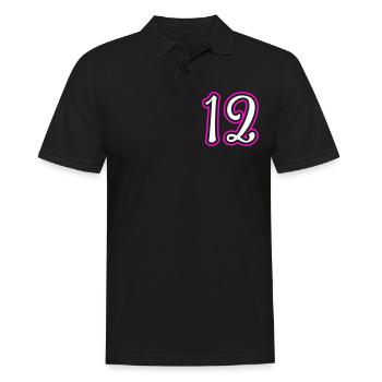12 Number number - Men's Polo Shirt - black - Front - Kai (181cm)