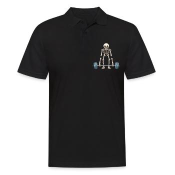 Funny skeleton weightlifting - Men's Polo Shirt - black - Front - Kai (181cm)