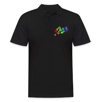 Queer LGBT Rainbow Gay Pride CSD - Men's Polo Shirt - black - Front - Kai (181cm)