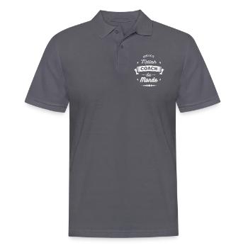 CERTIFIÉ MEILLEUR COACH DU MONDE - Polo Homme - charbon - Devant - Nico (186cm)