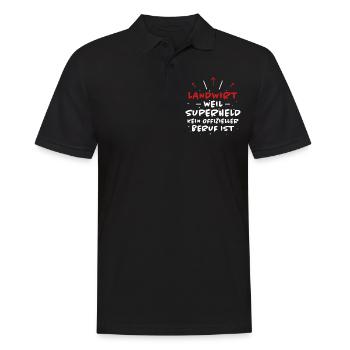 Landwirt Spruch Traktor Lustiges Landwirt Geschenk - Männer Poloshirt - Schwarz - Vorne - Kai (181cm)