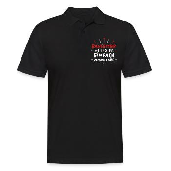 Bauleiter Spruch Baustelle Fun Bauleiter Geschenk - Männer Poloshirt - Schwarz - Vorne - Kai (181cm)