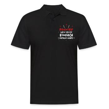 Beamter Spruch Verbeamtung Büro Beamten Geschenk - Männer Poloshirt - Schwarz - Vorne - Kai (181cm)