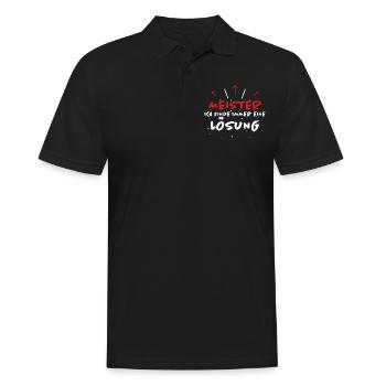 Meister Spruch Prüfung Lustiges Meister Geschenk - Männer Poloshirt - Schwarz - Vorne - Kai (181cm)