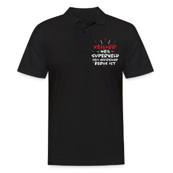 Kellner Spruch Restaurant Lustige Kellner Geschenk - Männer Poloshirt - Schwarz - Vorne - Kai (181cm)