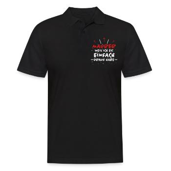 Maurer Spruch Baustelle Lustiges Maurer Geschenk - Männer Poloshirt - Schwarz - Vorne - Kai (181cm)