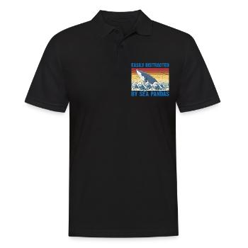 Wal Wale Ozean Meer Meeresbiologe Tauchen Retro - Männer Poloshirt - Schwarz - Vorne - Kai (181cm)