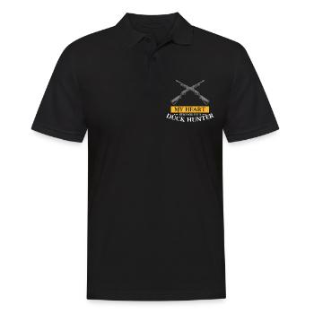 Funny Duck Hunting Design Hunter Hunting Duck Design - Men's Polo Shirt - black - Front - Kai (181cm)
