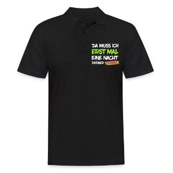 Erst mal Nacht drüber feiern - Party Spruch - Männer Poloshirt - Schwarz - Vorne - Kai (181cm)