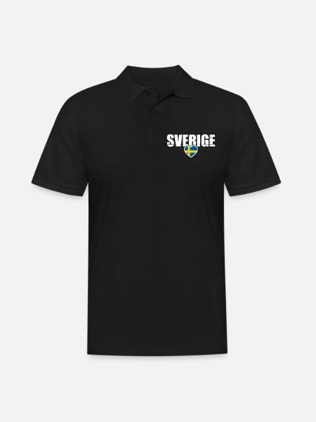 Sverige Sweden Vintage Swedish Flag Sweden - Men's Polo Shirt - black