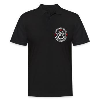 E-Bike MTB und Fahrrad mit Cyclist auf Tour test - Männer Poloshirt - Schwarz - Vorne - Kai (181cm)