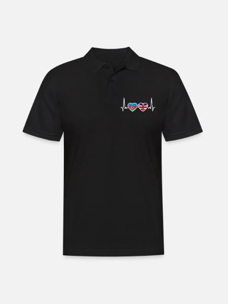 Azerbaijan Great Britain Flag - Men's Polo Shirt - black