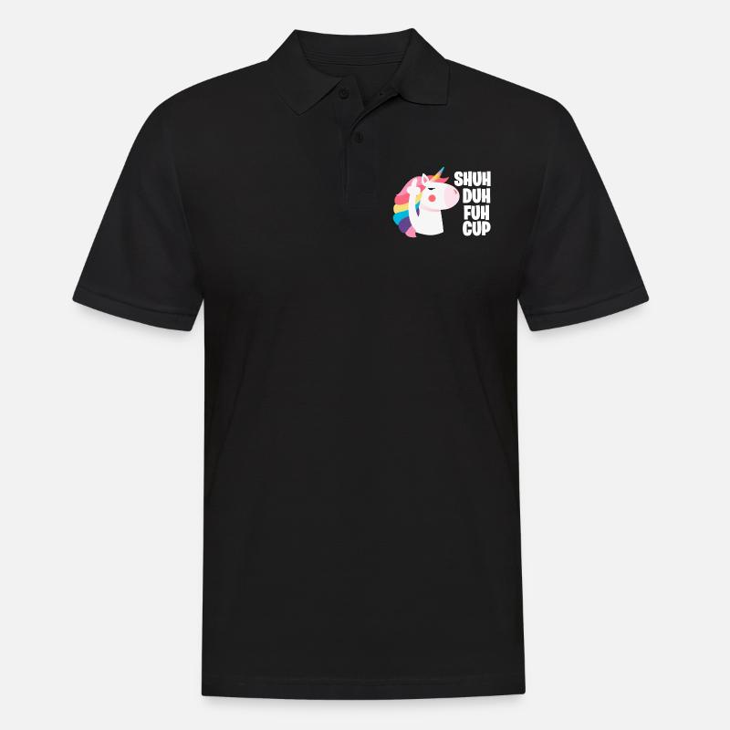 Einhorn - Männer Poloshirt - Schwarz