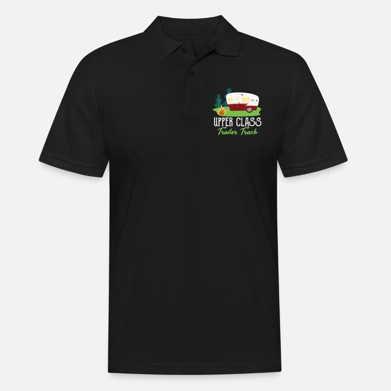 Camping - Männer Poloshirt - Schwarz