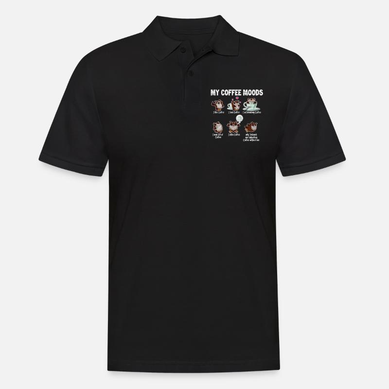 Kaffee Eule - Männer Poloshirt - Schwarz