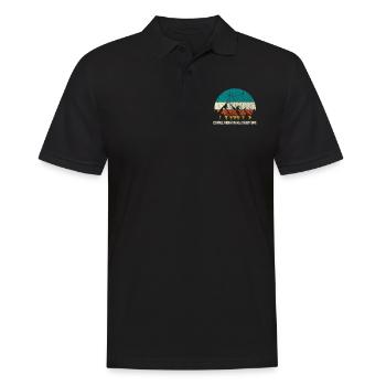 Coffee mountains adventure hiking climbing gift - Men's Polo Shirt - black - Front - Kai (181cm)